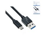 Câble USB 3.1 type C - 3.0 A mâle, 5Gbps, 3A charging, noir, 0,50m, DINIC Box